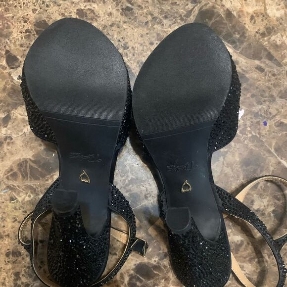 Thalia Sodi Bridget Rhinestone-Encrusted Platform Dress Sandals 10W Black - Picture 5 of 8